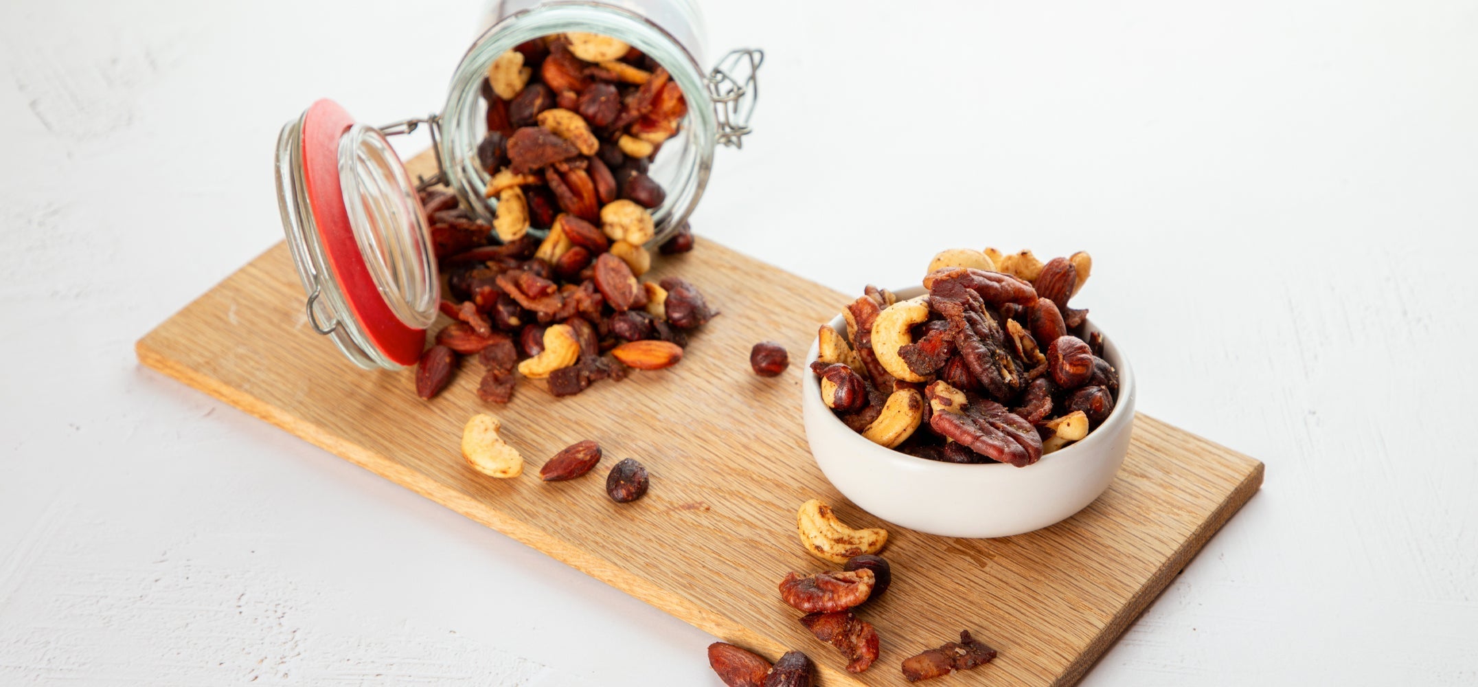 Spicy Nuts with Bacon