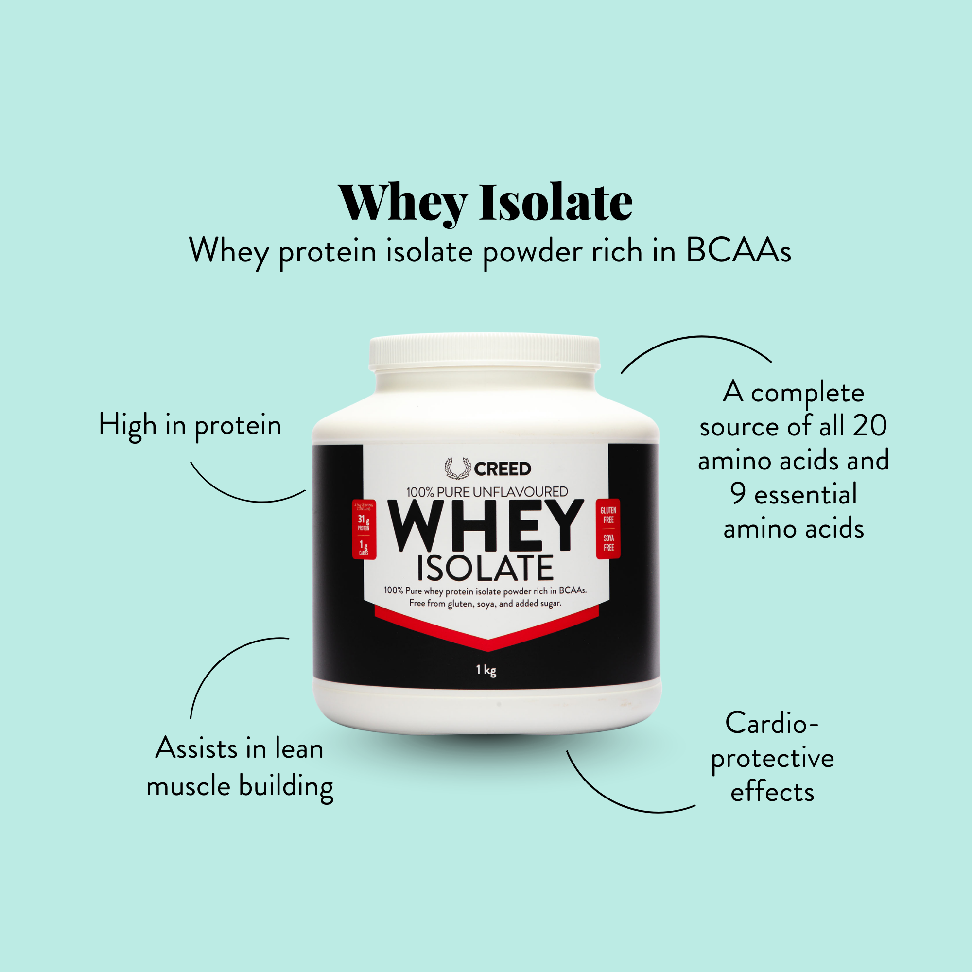 1kg Creed Whey Isolate (Unflavoured)