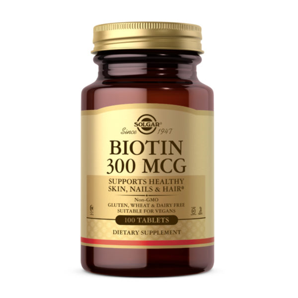 Biotin 300mcg – Solgar 100 Tabs