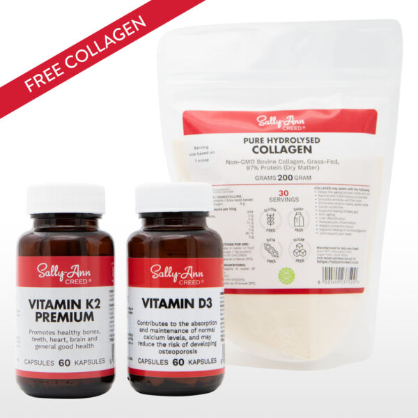 Vitamin D3 1000IU & Vitamin K2 + FREE 200g Collagen