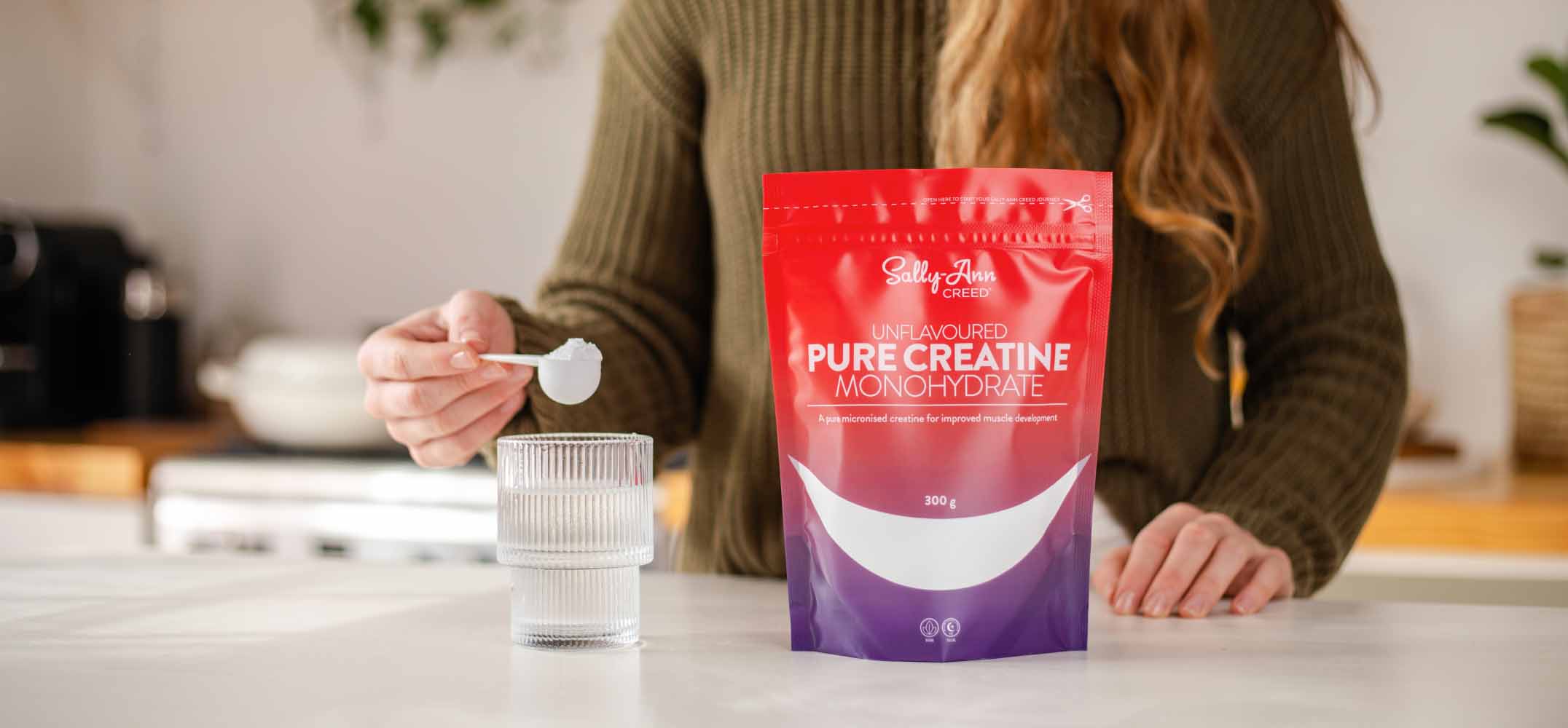 Creatine being added to cold water